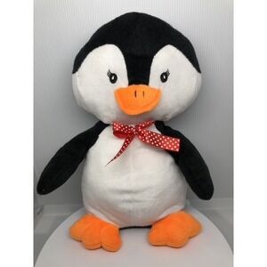 Penguin Plush 11" Stuffie Penguin Toy Red Bow Tie Soft Squishy Penguin Valentine